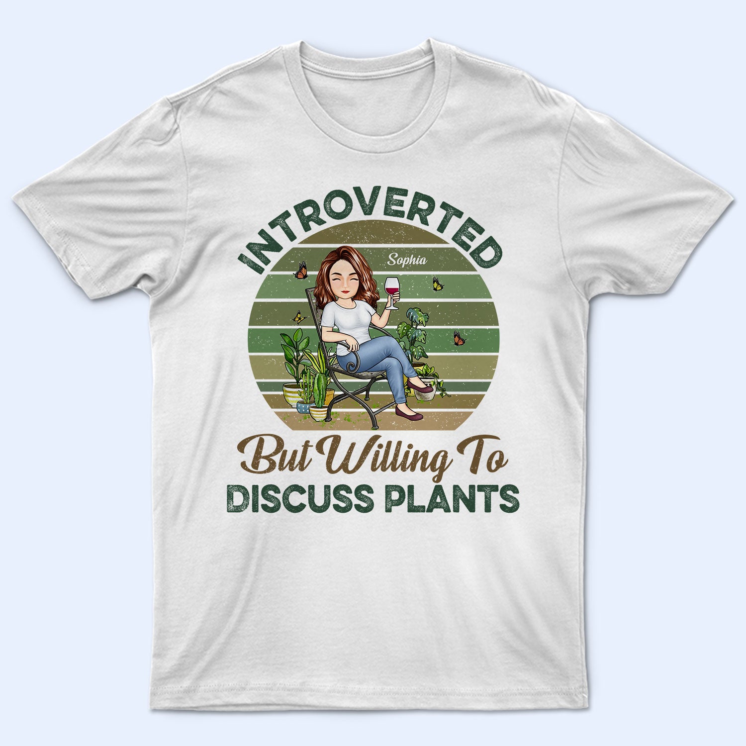 Introverted But Willing To Discuss Plants – Gift For Gardening Lovers – Personalized Custom T Shirt