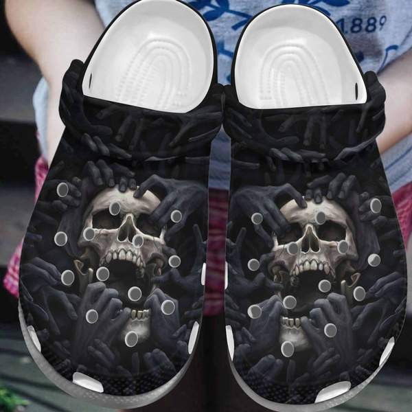 Black Skull clog Shoesshoes Crocbland Clog Gifts For Men Son