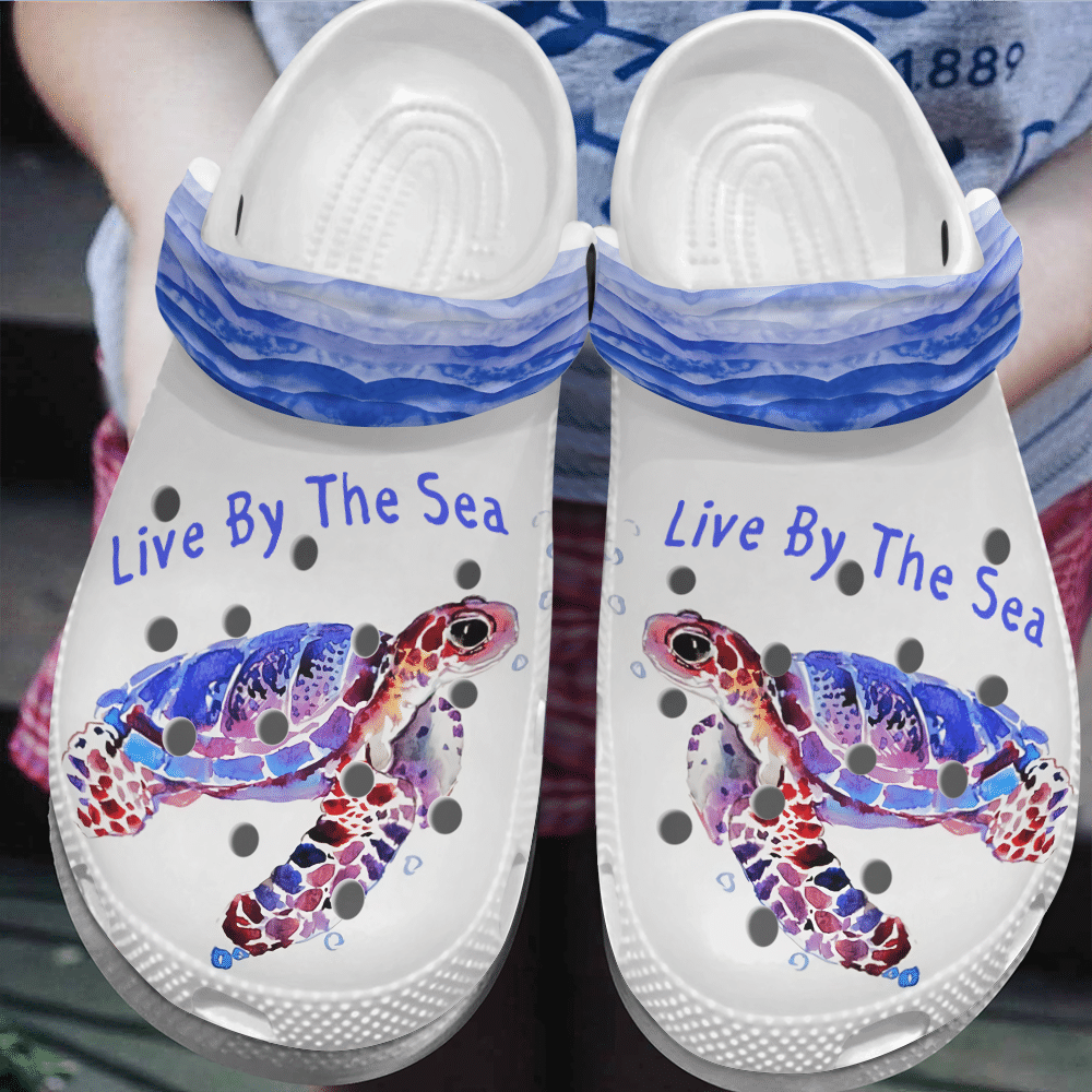 Sea Turtle Personalized Clog, Custom Name, Text, Color, Number Fashion Style For Women, Men, Kid, Print 3D Live By The Sea