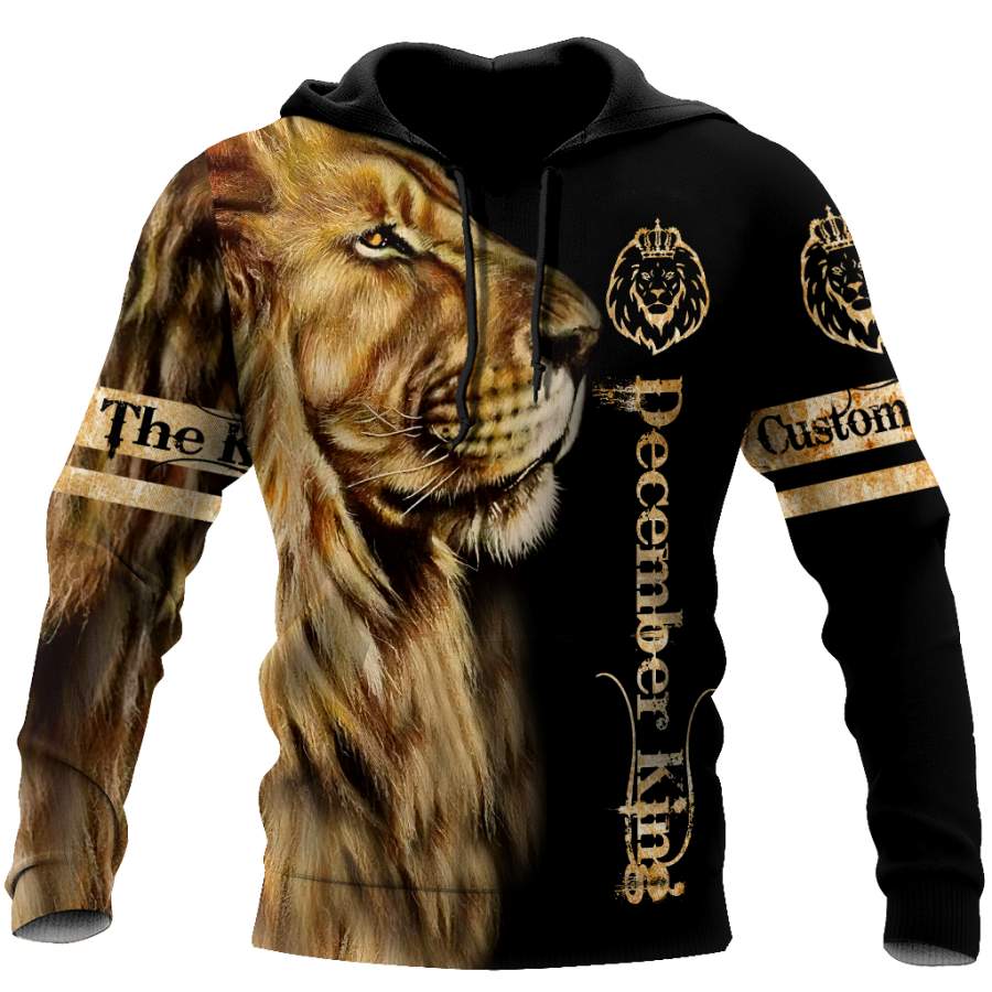 Custom Name December King 3D All Over Printed Shirt for Men and Women