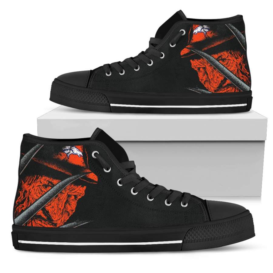 Denver Broncos Nightmare Freddy Colorful High Top Shoes