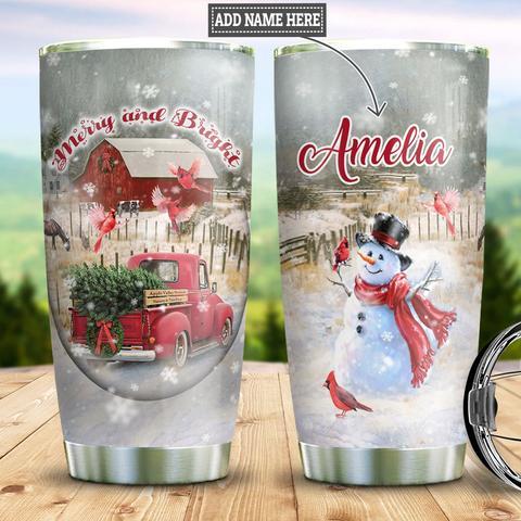 Red Truck Personalized Stainless Steel Tumbler, Personalized Tumblers, Tumbler Cups, Custom Tumblers Teesummer