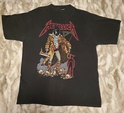 Metallica Vintage Black Pushead Genuine 1994 Unforgiven Graphic T-shirt S 7424