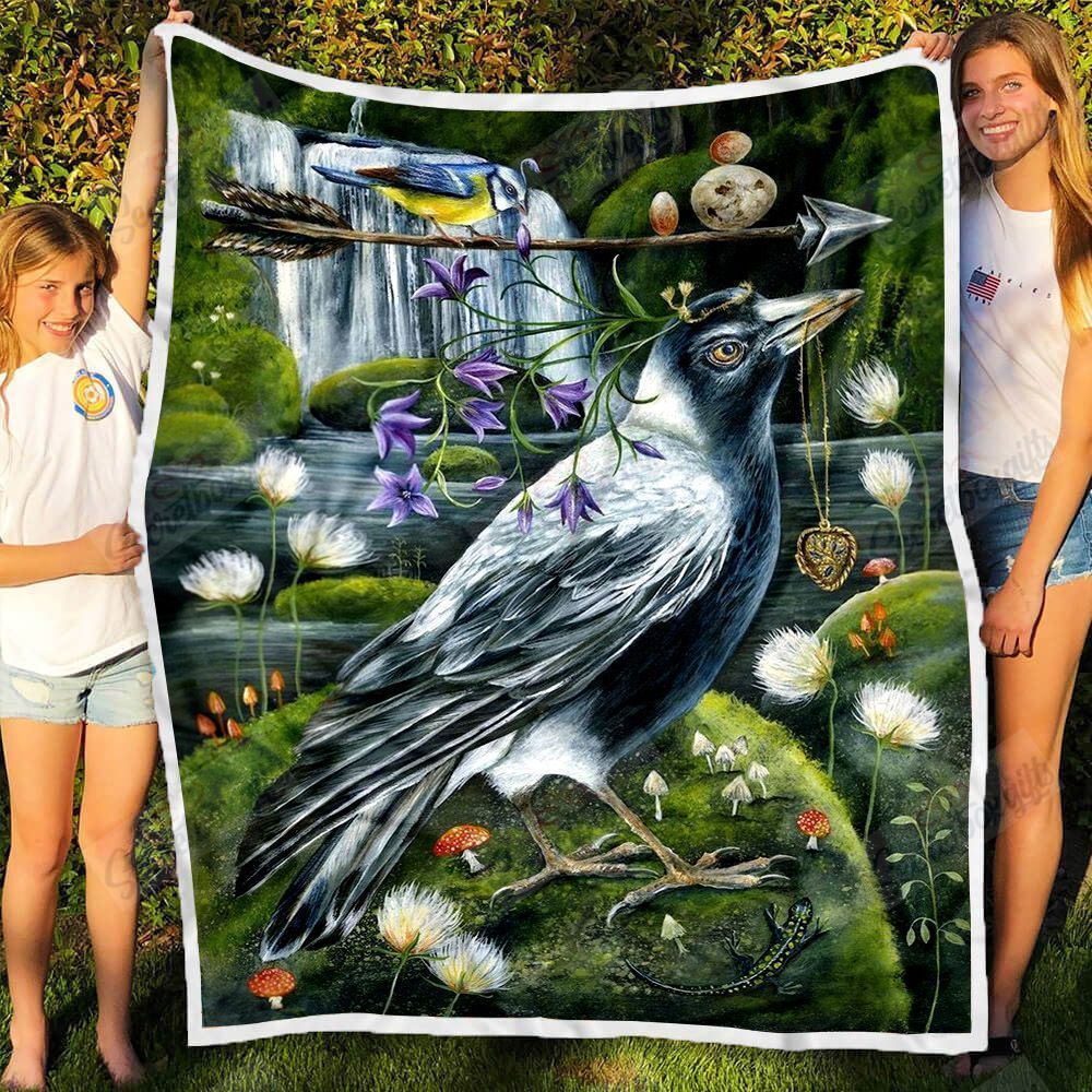 Raven Gecko And Flower Gs-2005Np Fleece Blanket