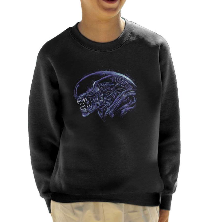 Aliens Space Nightmare Purple Kid’s Sweatshirt