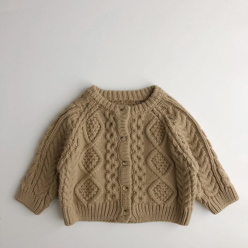 2023 Spring New Kids Boys Knitting Sweater Fashion Retro Children’s Clothes Girl’s Knit Cardigan Jacket Solid Color Sweaters alx