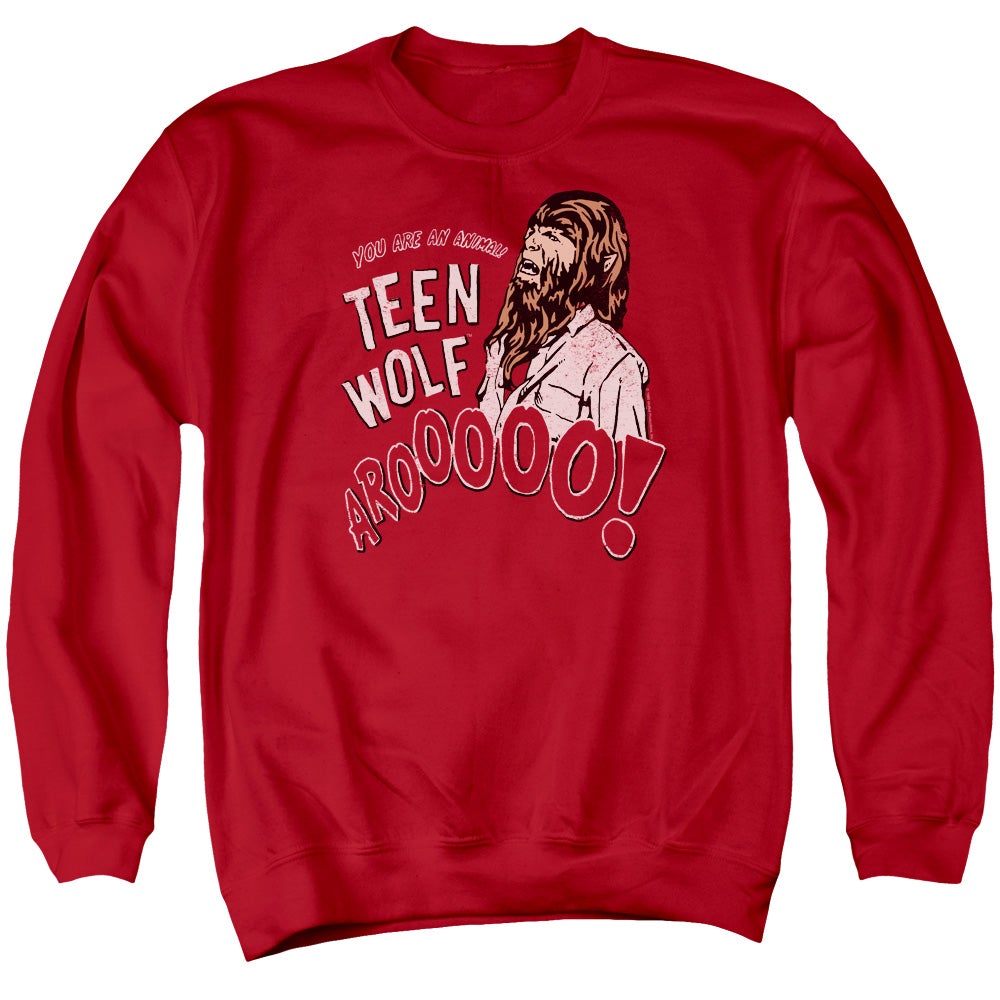 Teen Wolf Animal Mens Crewneck Sweatshirt Red