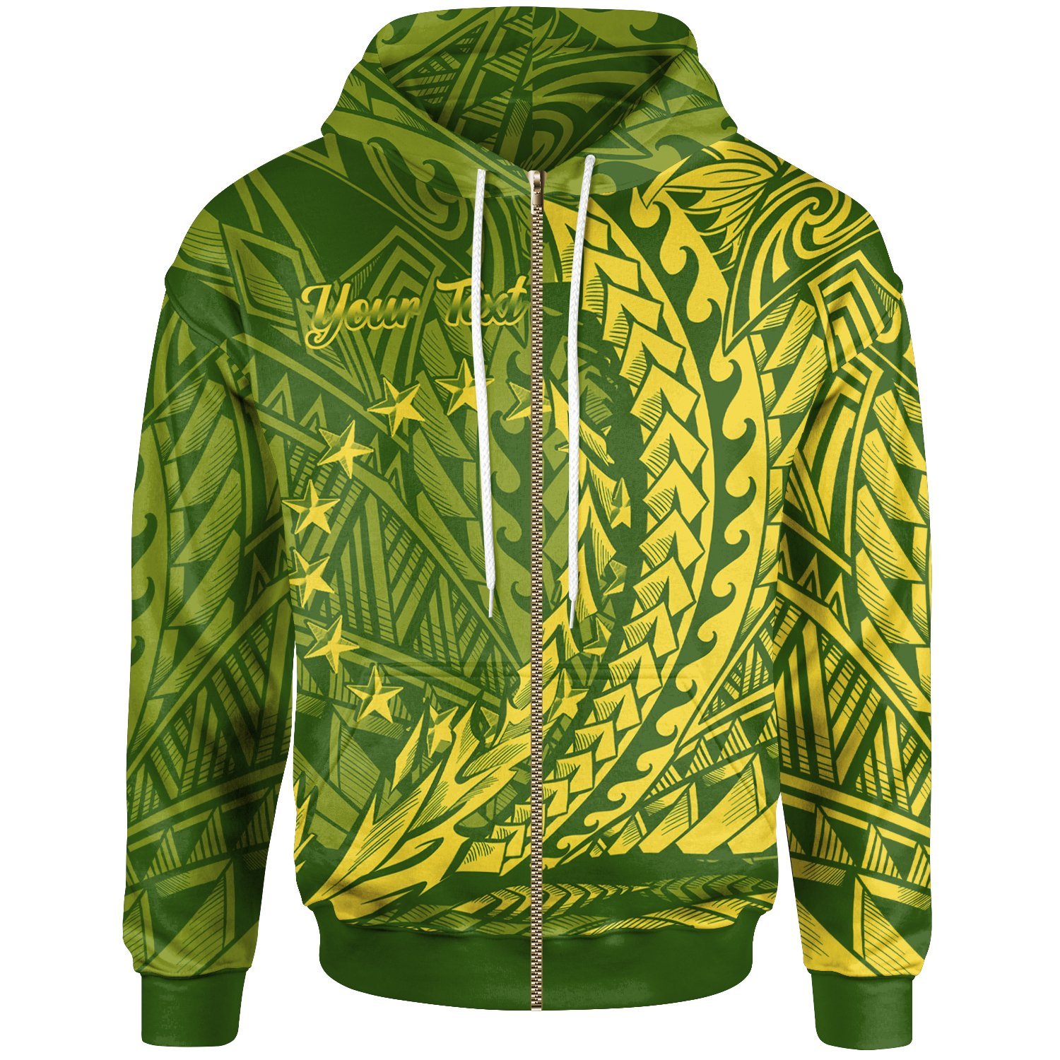 Cook Islands Zip Hoodie – Custom Wings Style – Pacific Print Hoodie