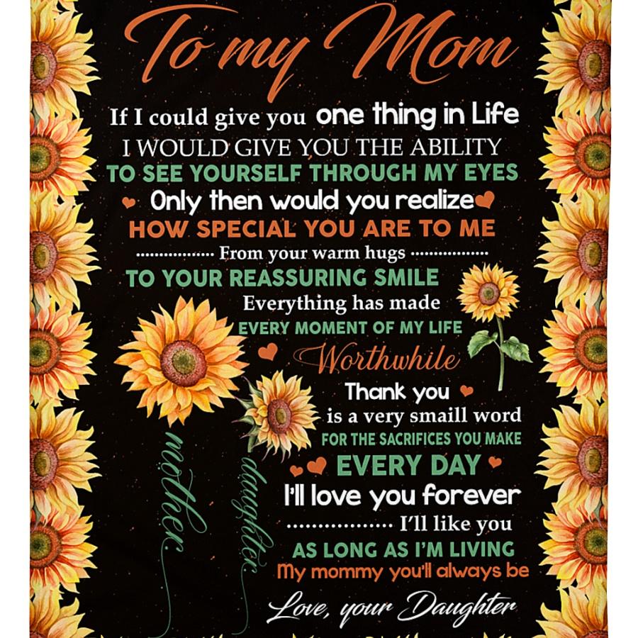 To My Mother Mommy You Will Always Be My Love Fleece Blanket Gift For Family,Birthday,Parents,Mother,Mom Gift Home Decor Bedding Couch Sofa Soft And Comfy