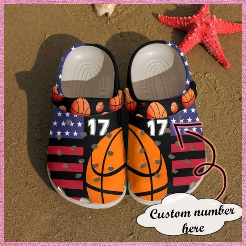 Basketball Personalized American Gift For Fan Rubber clog Shoes Comfy Footwear