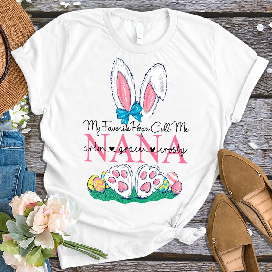 Personalized Easter Nana Shirt, Custom Grandma Easter Day Shirt, Shirt for Nana Easter Day, Custom Easter Nana Bunny Shirt, Easter Nan Gifts