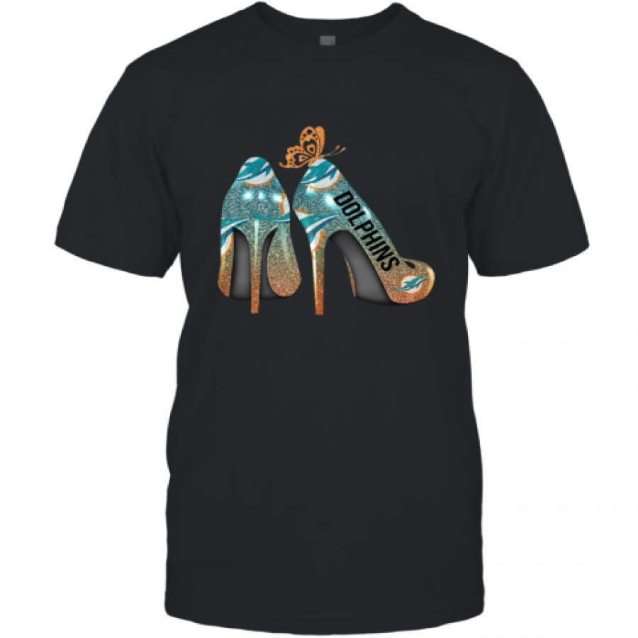 Butterfly High Heels Miami Dolphins T-Shirt