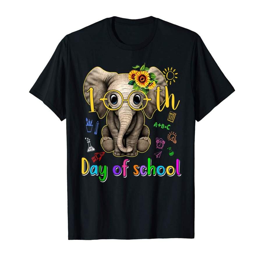 100 Days of School Elephant Funny cute Shirt Gift