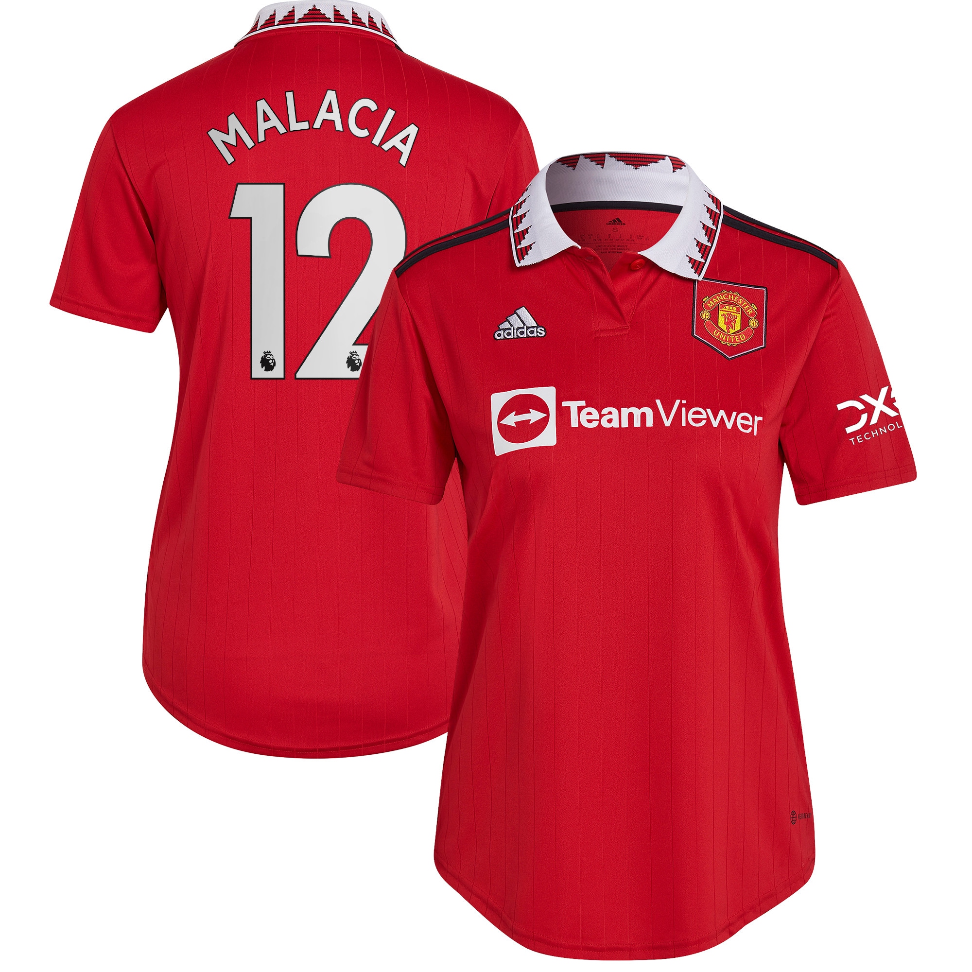 Tyrell Malacia Manchester United Women's 2022/23 Home Replica Player Jersey – Red