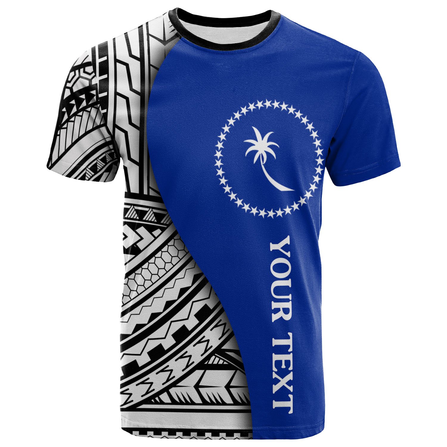 Chuuk Custom Personalised T-shirt – Coat Of Arm and Polynesian Patterns – BN26