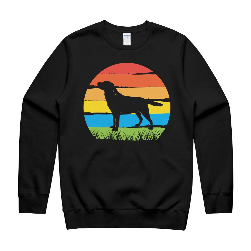 Lab Dog Vintage Retro Labrador Retriever Throwback Pet Gift Pullover Hoodie Crewneck Sweatshirt