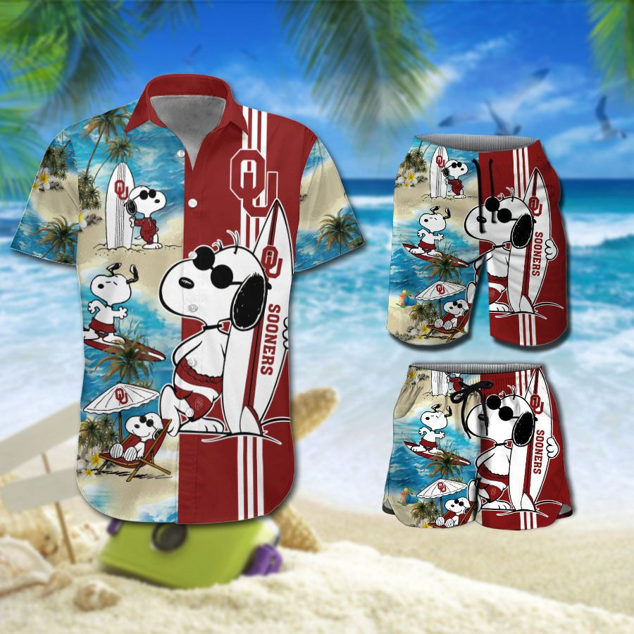 Personalized Oklahoma Sooners Snoopy All Over Print Hawaii Shirt Beach Shorts Ha4347