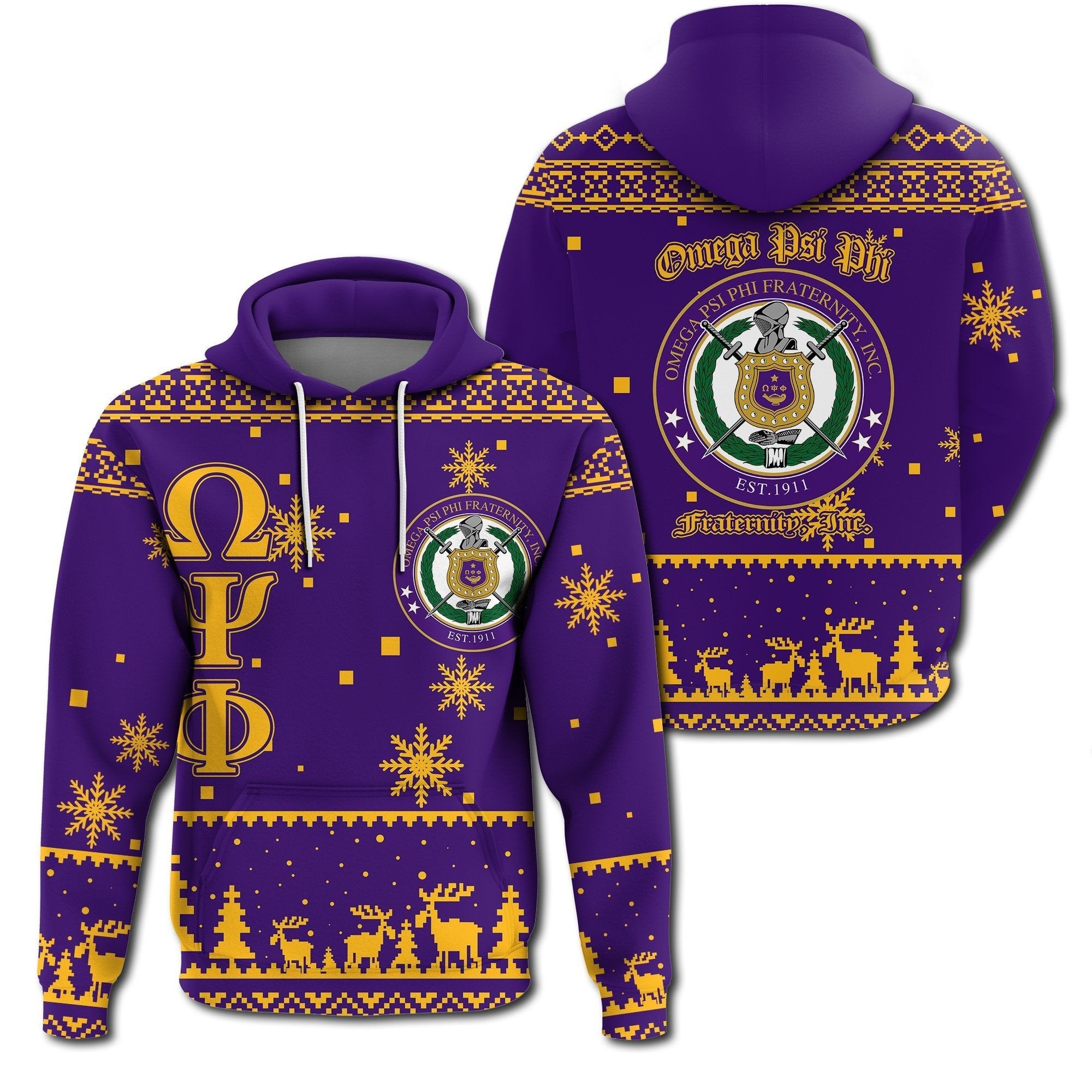 Christmas Shield Of Omega Psi Phi Hoodie J5