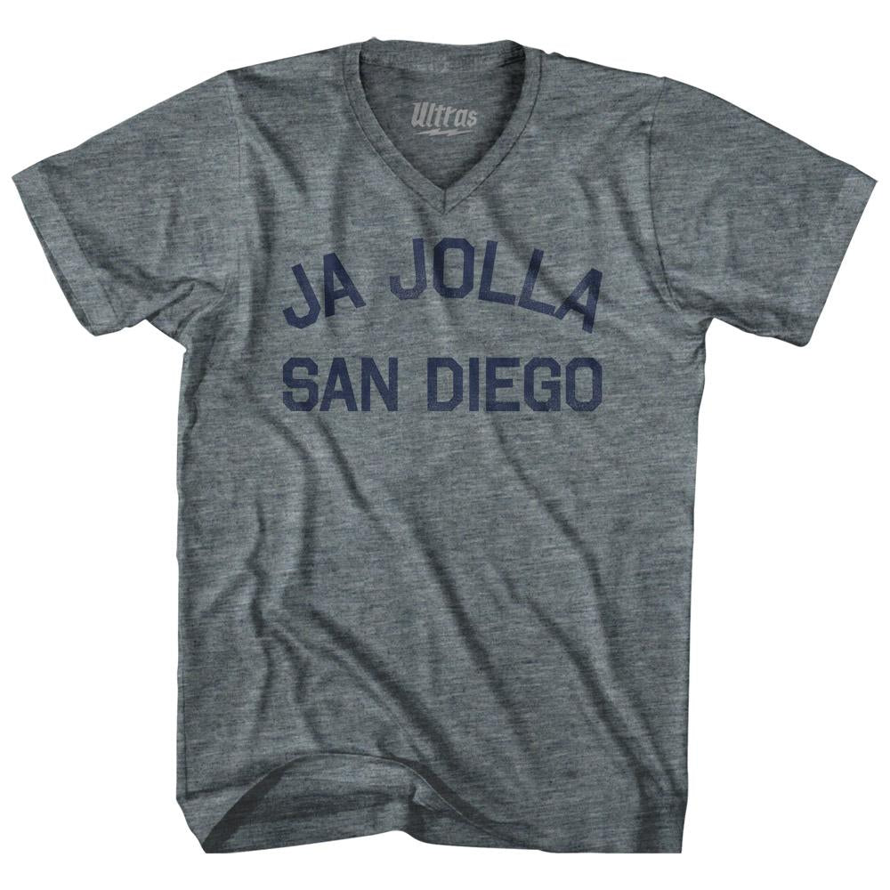 California La Jolla, San Diego Adult Tri-Blend V-neck Womens Junior Cut Vintage T-shirt