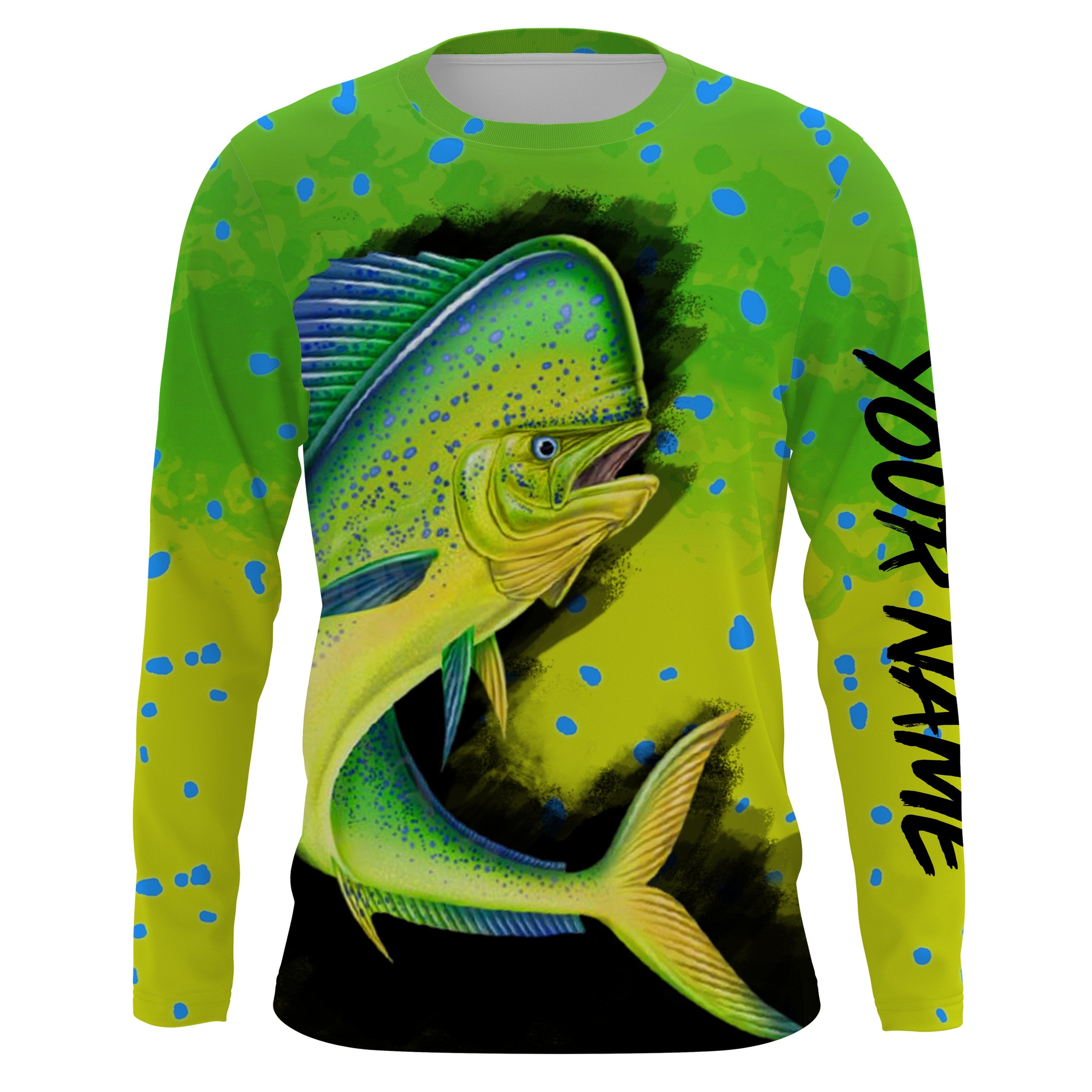 Mahi Mahi (Dorado) Fishing Custom Name Uv Protection Quick Dry Shirts Upf 30+, Deep Sea Dolphin Fishing Fsd1617