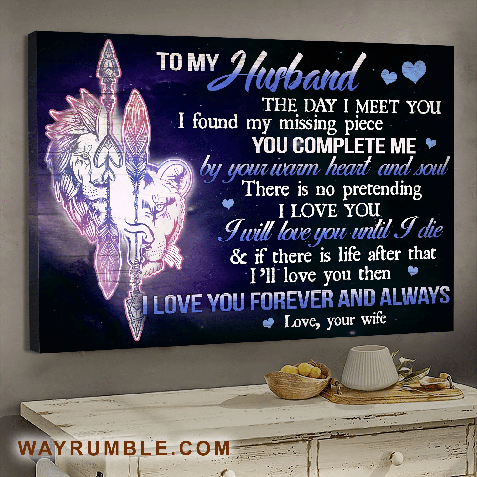 To My Husband – The Day I Meet You I Found My Missing Piece – Couple Landscape Canvas Prints Wall Art Gift For Family, Wall Art Decor, Canvas Print, Home Decor