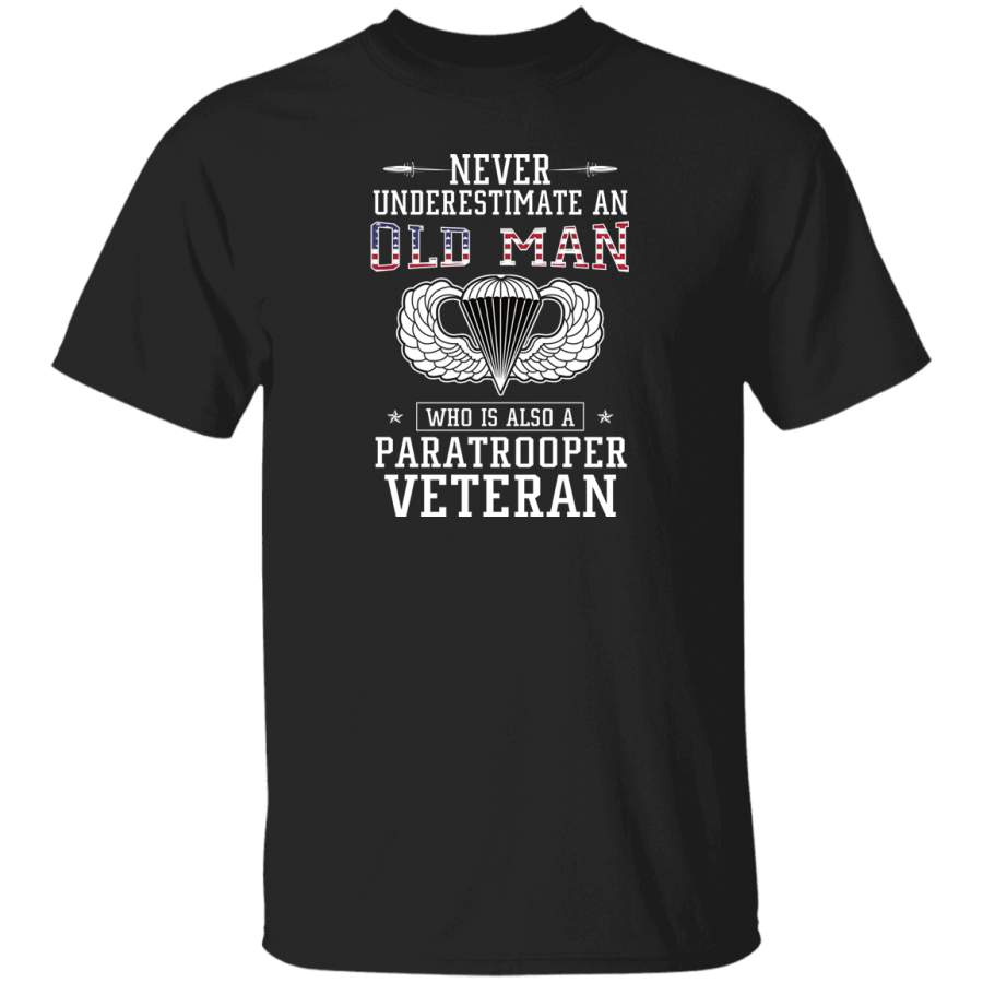 Never Underestimate a Paratrooper Veteran T-Shirt Veterans Day Christmas Gift Mug