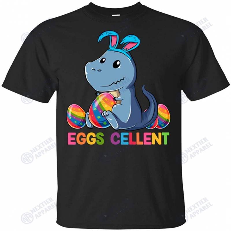 Cute Dinosaur Easter Bunny T Shirt Eggs Cellent