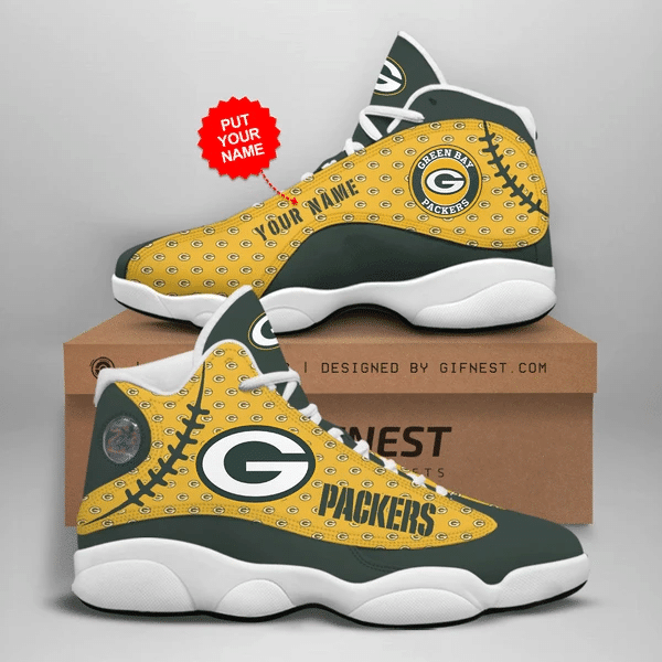 Green Bay Packers Personalized Air Jordan 13 Printing Shoes Sneaker