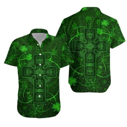 Irish Saint Day Celtic Cross Hawaii Shirt For Men Women Adult Ha6006