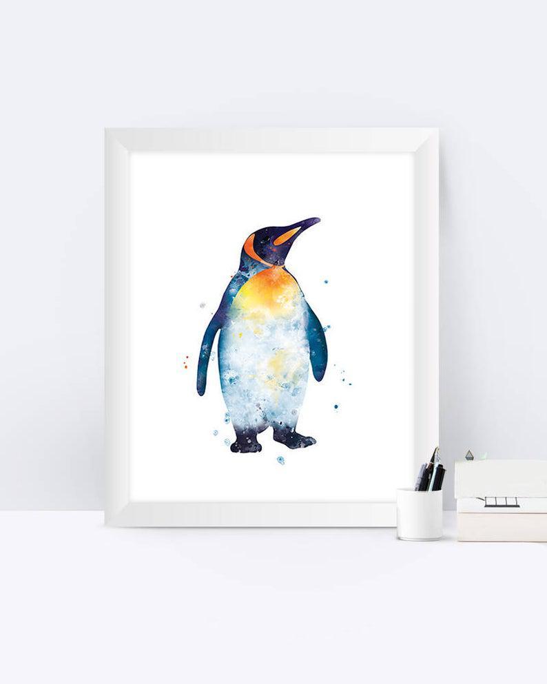 Penguin Print Penguin Watercolor Animal Print Kids Room Decor Nursery Art Penguin Poster