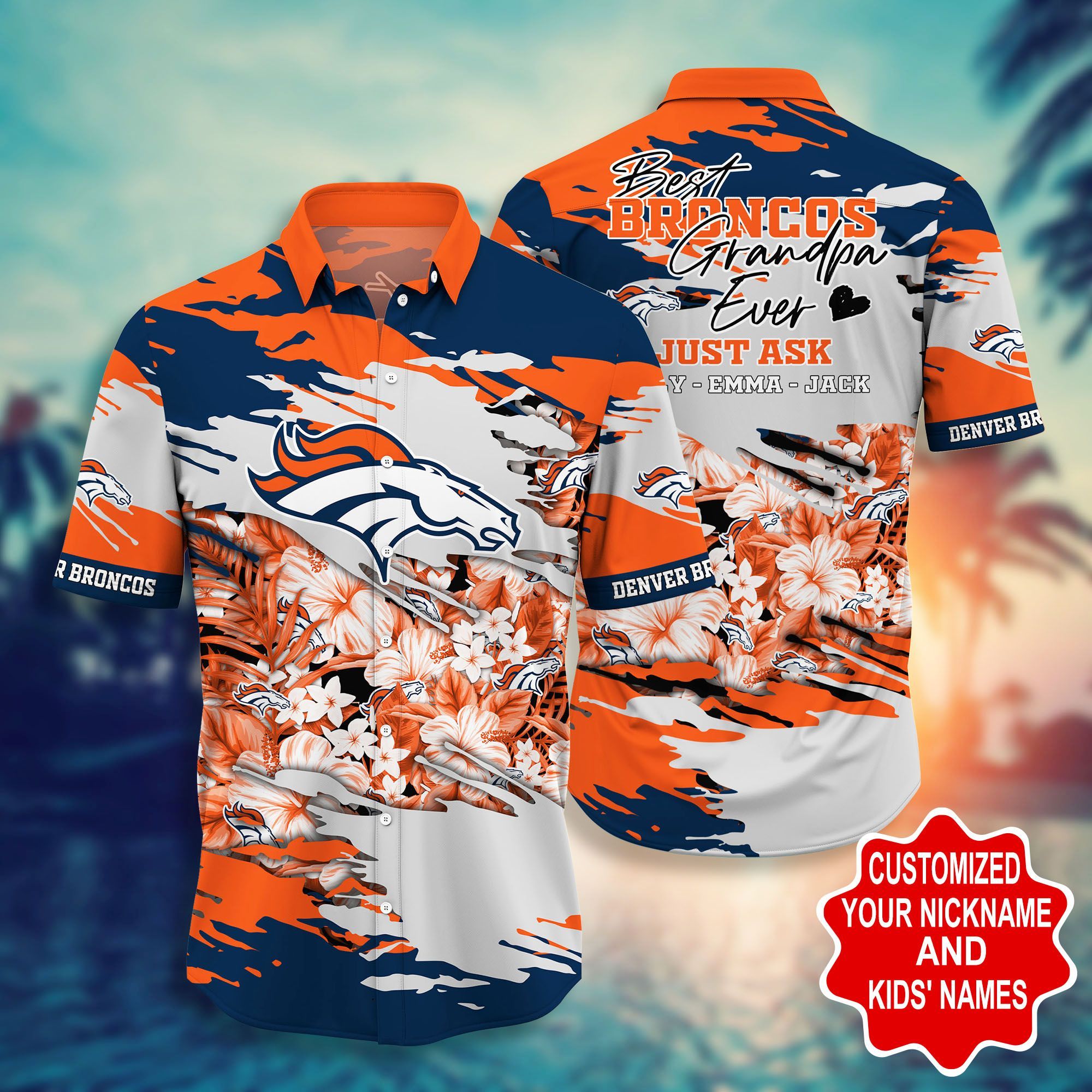 Denver Broncos -Pesonalized Hawaii Shirt Short Style Hot Trending Summer