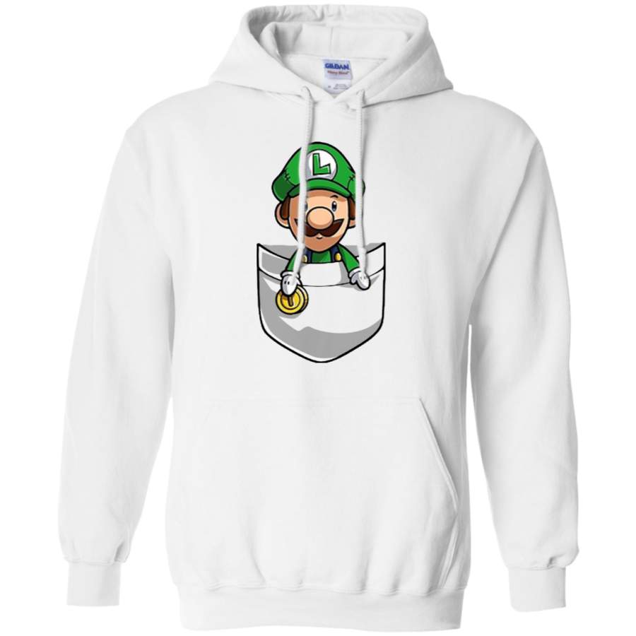 AGR Pocket Luigi Tshirt Gildan Pullover Hoodie