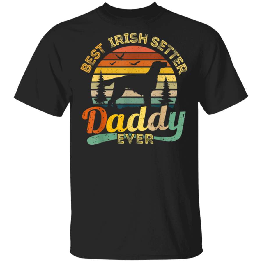 Irish Setter Dad Best Daddy Dog Retro Vintage Gift Shirt