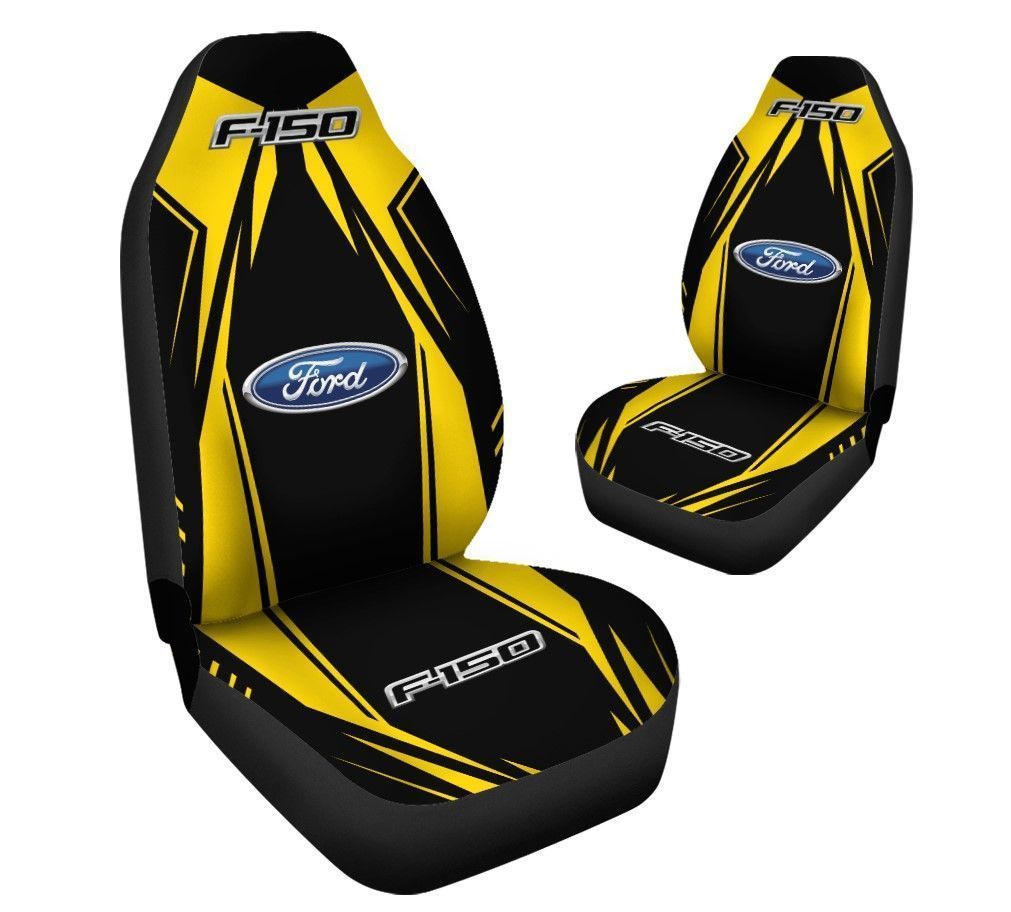 Ford F150 PVTHT Car Seat Cover (Set of 2) Ver 3 (Yellow) Jamestees