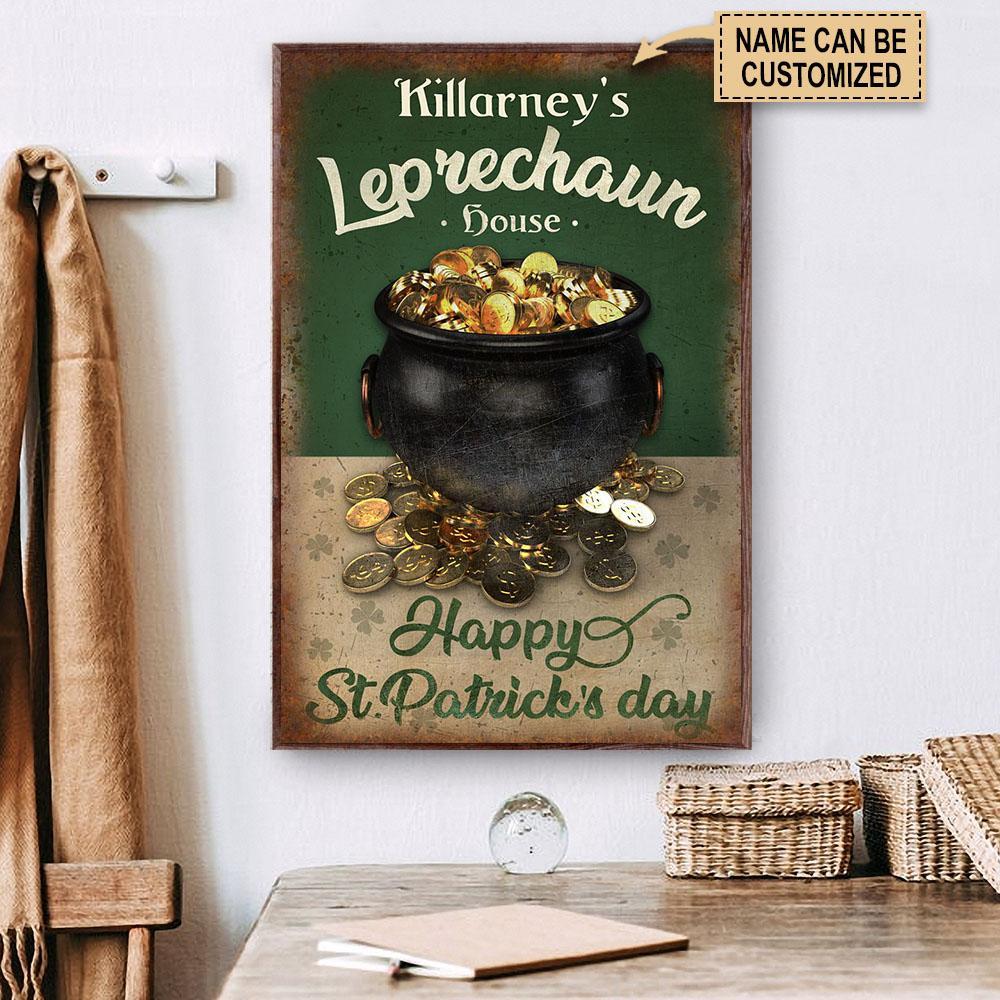 Personalized Canvas, Custom Canvas Prints Patrick's Day Leprechaun House Customized Poster And Canvas, Wall Decor, Wall Art, Canvas Instructure, Wall Art