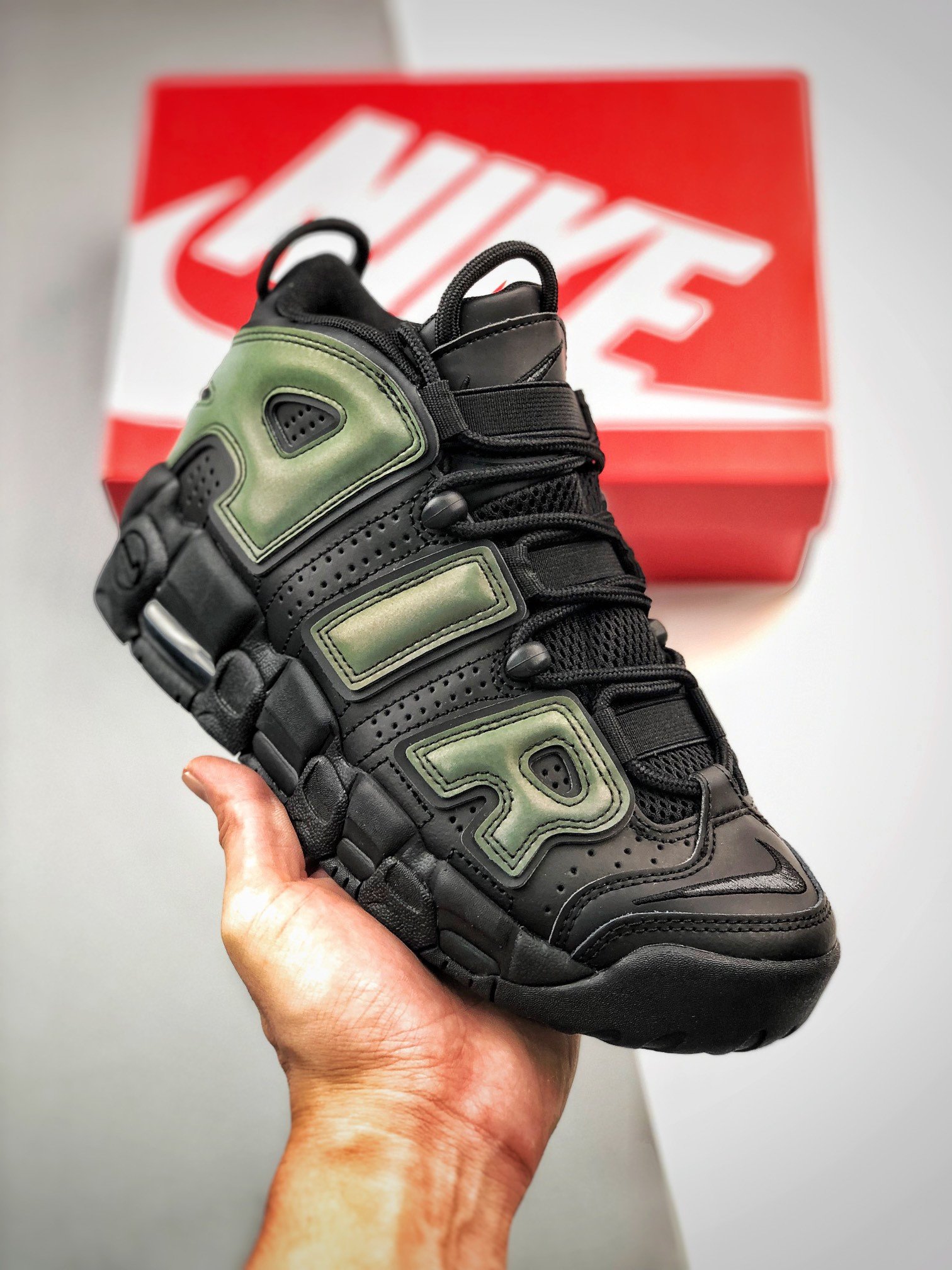 Nike Air More Uptempo Reflective BlackBlack-Wolf Grey 5338685