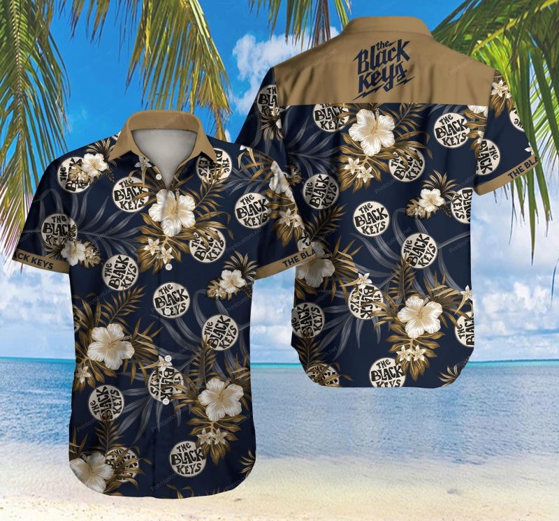 The Black Keys Hawaii Graphic Print Short Sleeve Hawaii Casual Shirt Ha89654