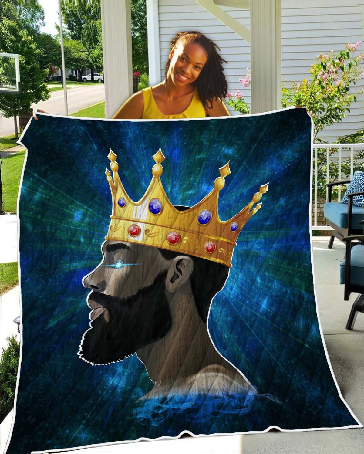 Pride African Man Art Quilt Blanket – Black King In Me Quilt Blanket