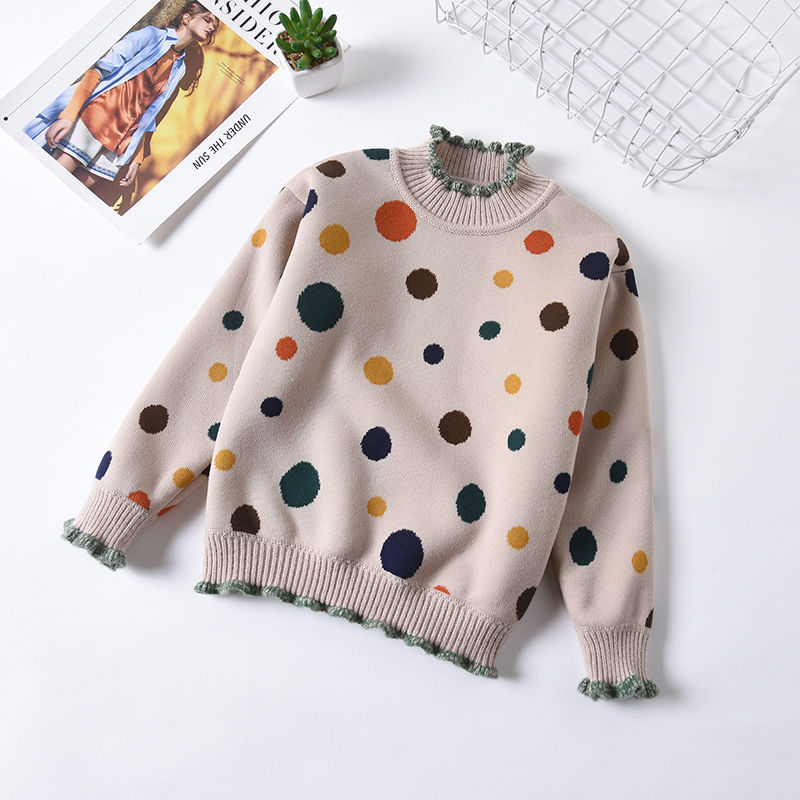 2021 Fashion Spring Girls Sweaters Turtlrneck 2-6 Years Children Clothing Keep Warm Fast Shipping alx