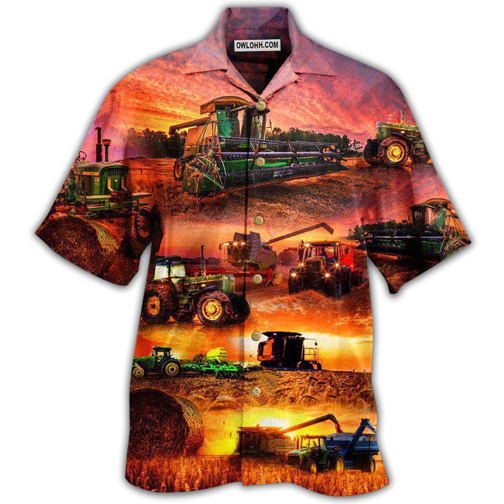 Tractor Farm The Harvest Is Great And Plentiful – Hawaiian Shirt  – Owl Ohh