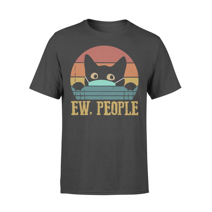 Cat Face Mask Ew People Sunset Vintage T-shirt