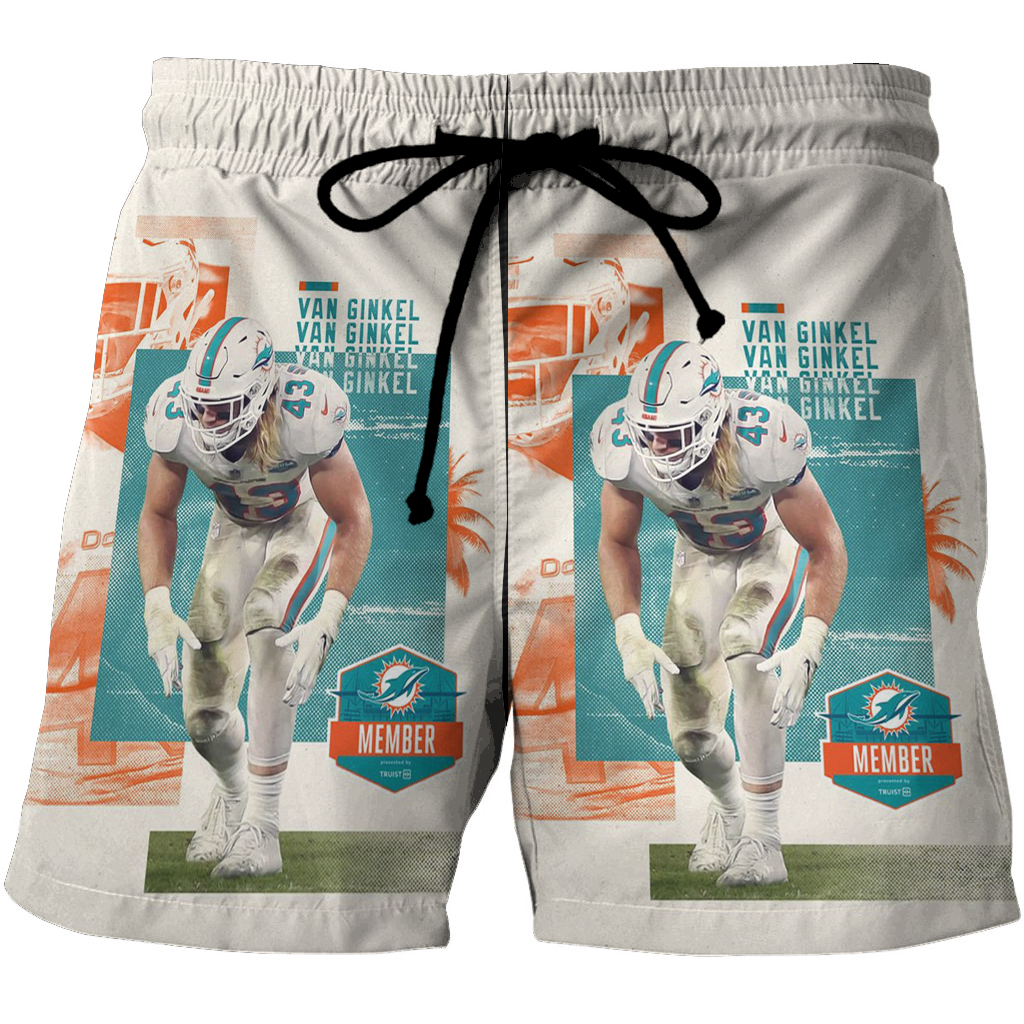 Miami Dolphins Andrew Van Ginkel1 3D All Over Print Summer Beach Hawaiian Short