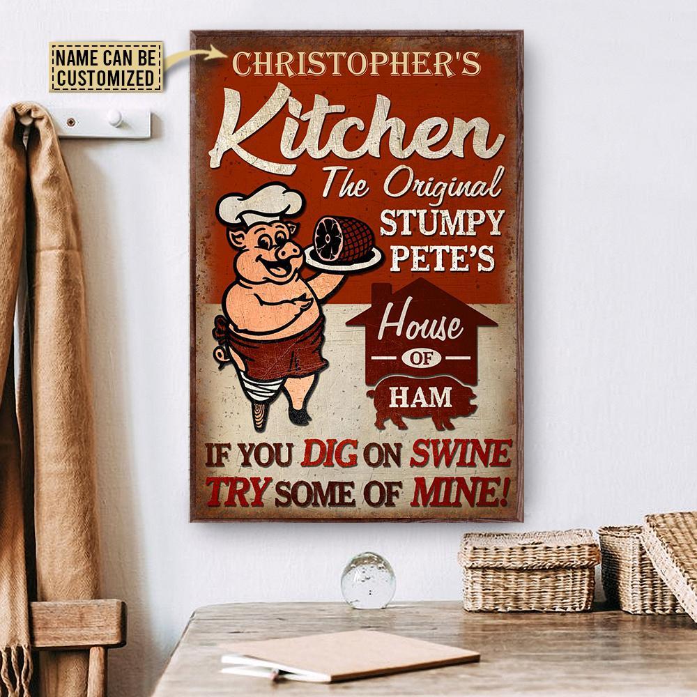 Aeticon Gifts Personalized Grilling House Of Ham Canvas Mom Dad Gift Home Decor