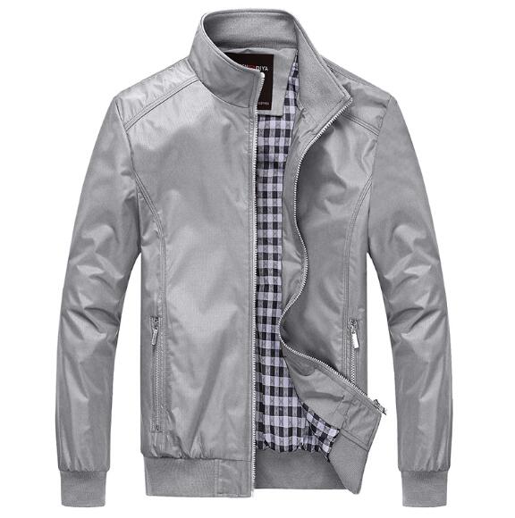 Solid color New Casual Jacket M-5XL 6XL Men Spring Autumn Outerwear Mandarin Collar Clothing alx