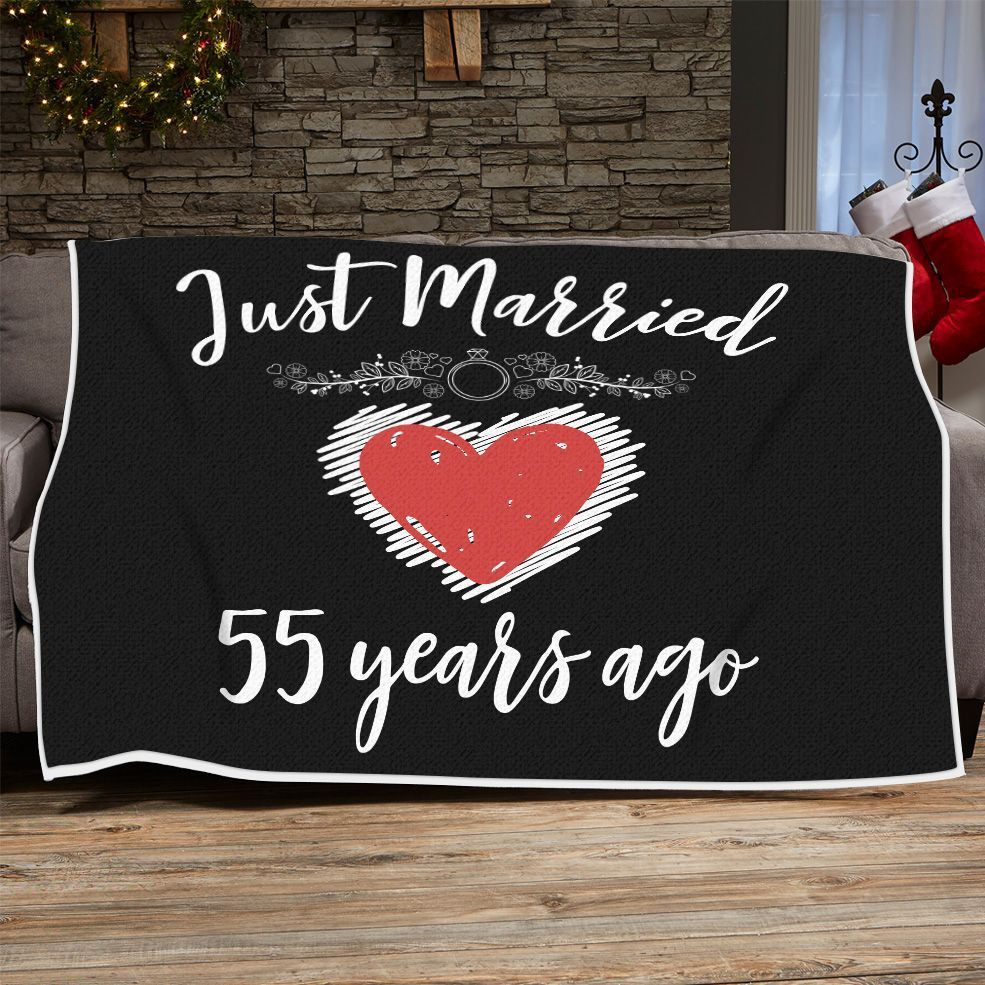 55Th Wedding Anniversary Blanket For Couple, Husband & Wife, Him & Her