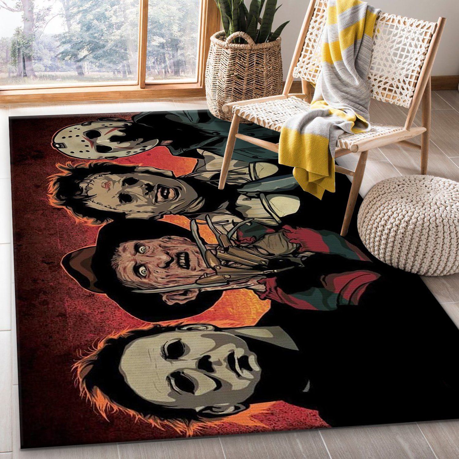 Freddy krueger jason voorhees michael myers leatherface halloween rug The US Decor