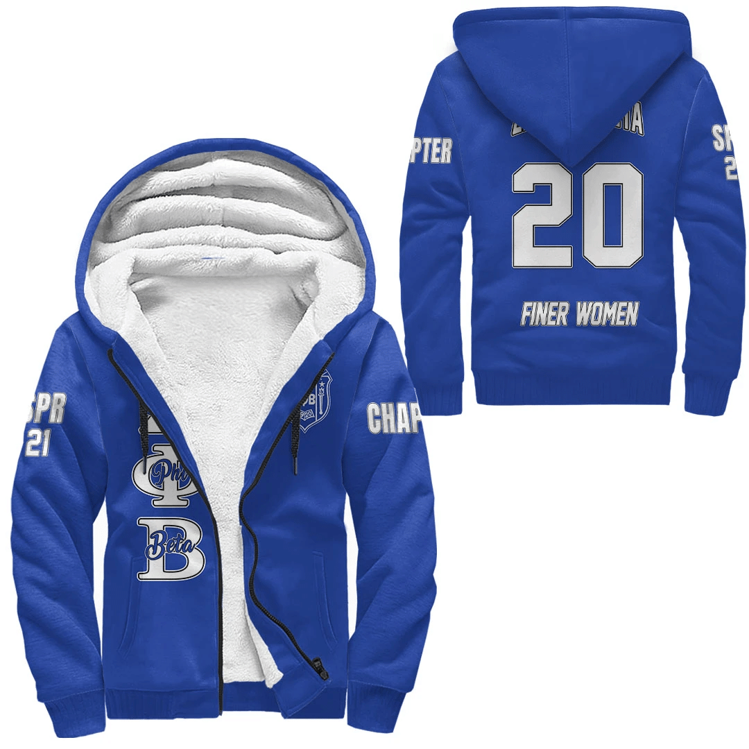 Sorority Hoodie – Personalized Zeta Phi Beta Blue Sherpa Hoodie