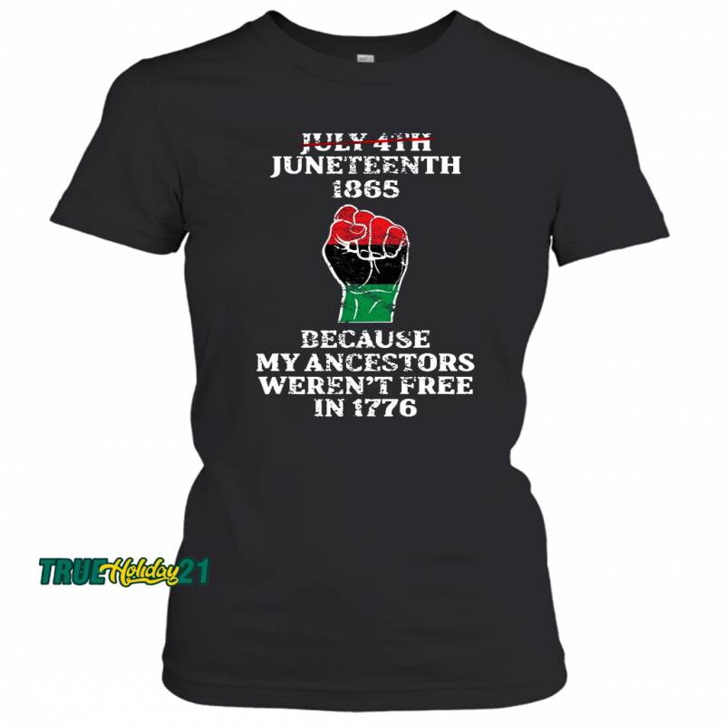 Vintage Juneteenth Ancestors Black African American Flag Pride Women’s T-Shirt