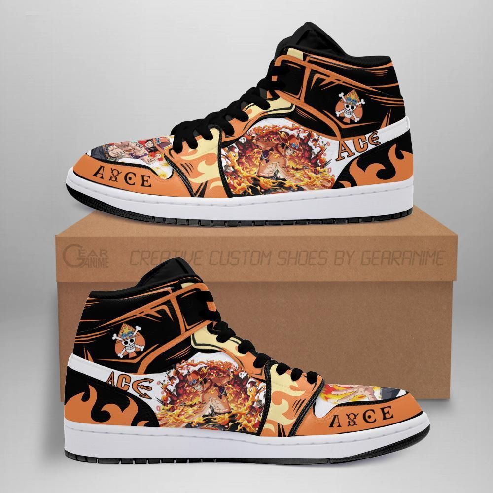 Portgas D. Ace One Piece Anime Fan Gift Mn06 Air Jordan Shoes Sport Sneakers