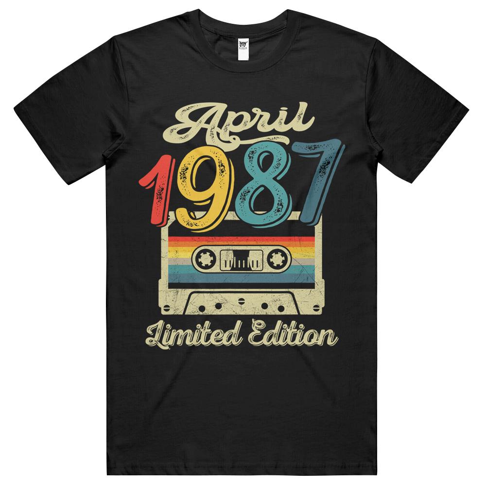 April 1987 Limited Edition Shirt Cassette Tape 34Th Birthday T Shirts